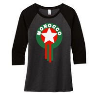 Morocco Soccer Jersey Gift Morocco Football Fans Women's Tri-Blend 3/4-Sleeve Raglan Shirt