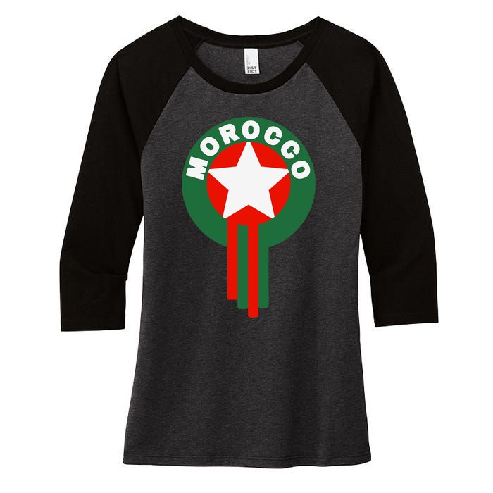 Morocco Soccer Jersey Gift Morocco Football Fans Women's Tri-Blend 3/4-Sleeve Raglan Shirt