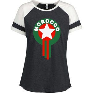 Morocco Soccer Jersey Gift Morocco Football Fans Enza Ladies Jersey Colorblock Tee