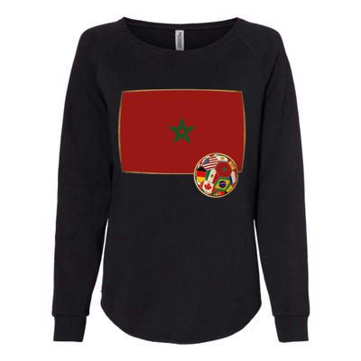 Morocco Soccer Jersey Morocco Flag Womens California Wash Sweatshirt