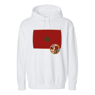 Morocco Soccer Jersey Morocco Flag Garment-Dyed Fleece Hoodie