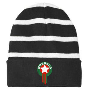 Morocco Soccer Jersey Gift Morocco Football Fans   Striped Beanie with Solid Band