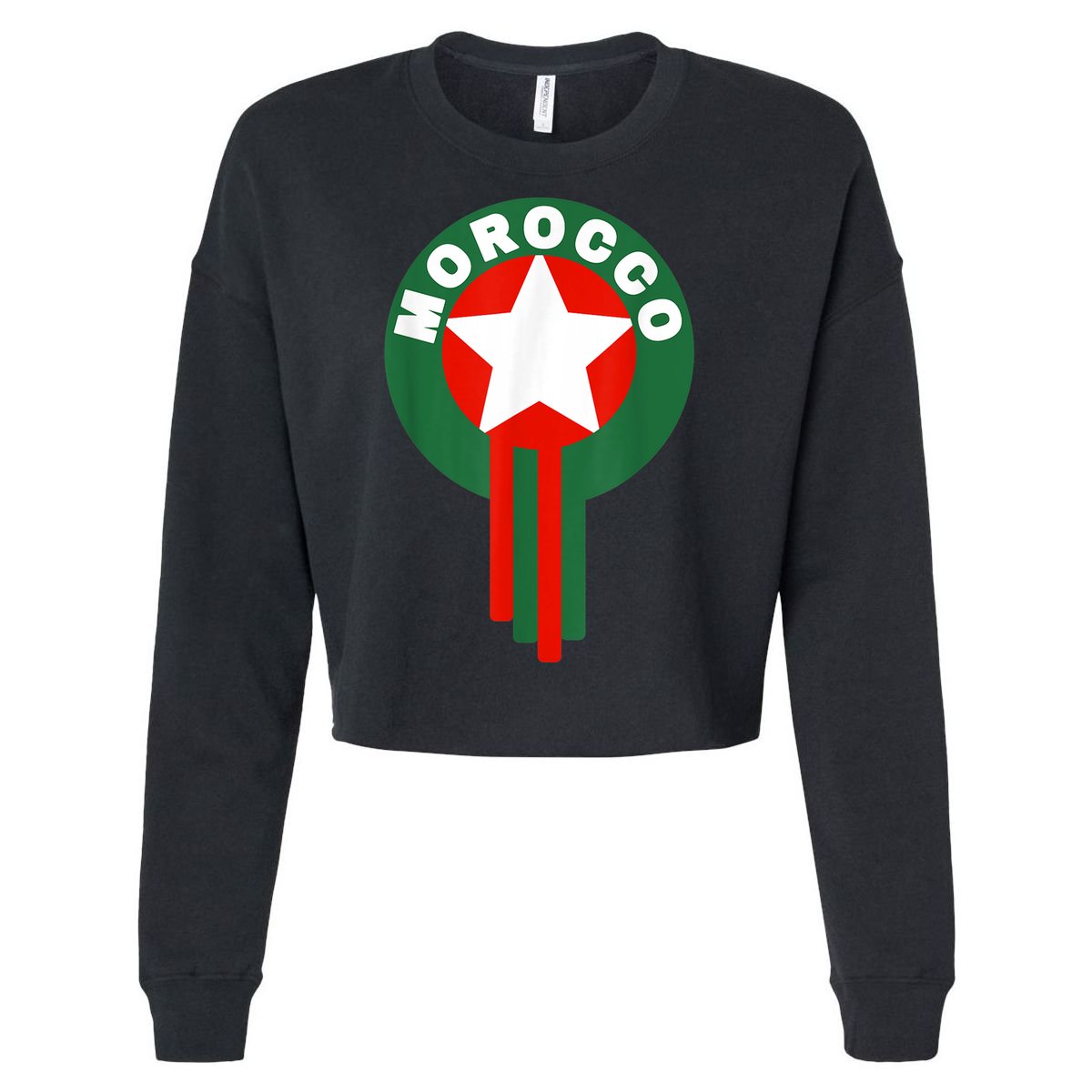 Morocco Soccer Jersey Gift Morocco Football Fans   Cropped Pullover Crew