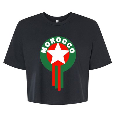 Morocco Soccer Jersey Morocco Football Fans  Bella+Canvas Jersey Crop Tee