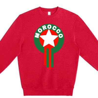 Morocco Soccer Jersey Morocco Football Fans  Premium Crewneck Sweatshirt