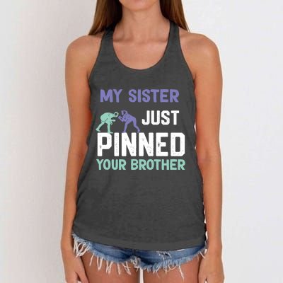 My Sister Just Pinned Your Brother Wrestling Women's Knotted Racerback Tank