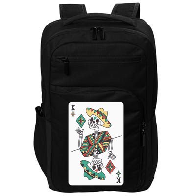 Mexican Skeleton King Card Impact Tech Backpack