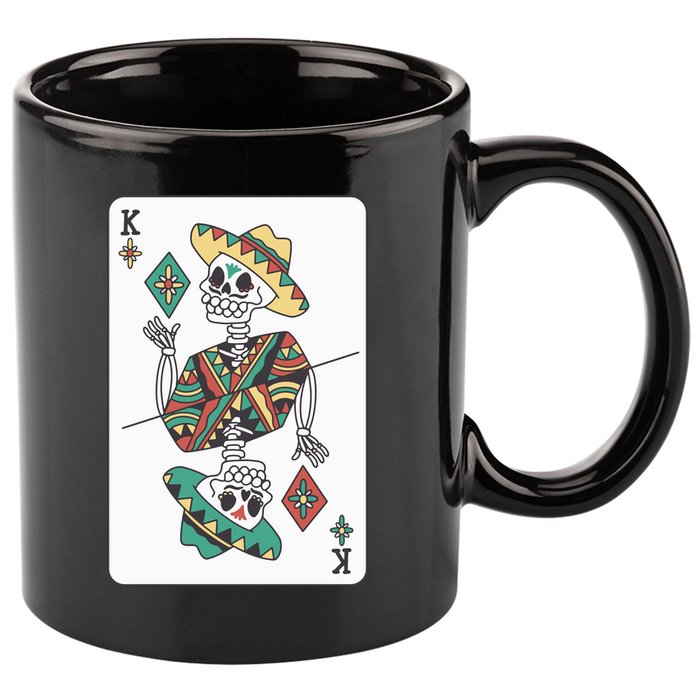 Mexican Skeleton King Card 11oz C Handle Ceramic Mug