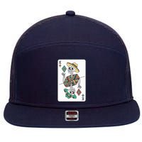 Mexican Skeleton King Card 7 Panel Mesh Trucker Snapback Hat