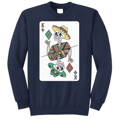 Mexican Skeleton King Card Sweatshirt