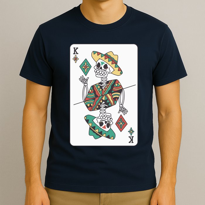 Mexican Skeleton King Card T-Shirt