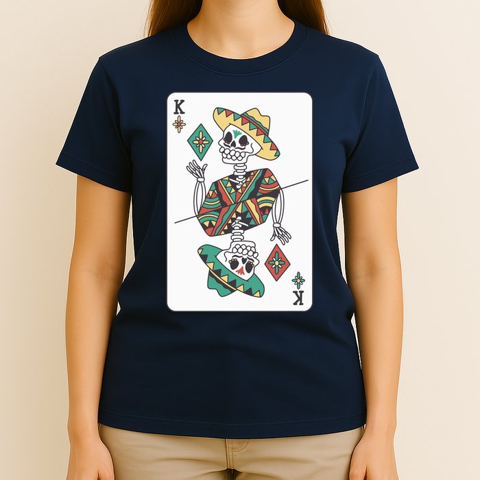 Mexican Skeleton King Card T-Shirt