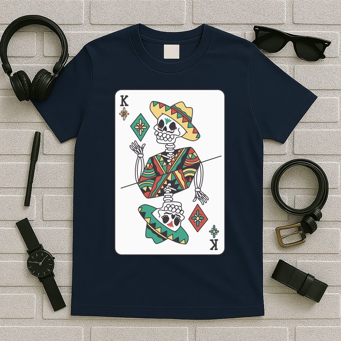 Mexican Skeleton King Card T-Shirt