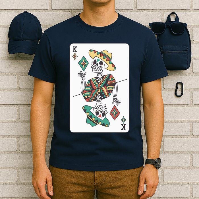 Mexican Skeleton King Card T-Shirt
