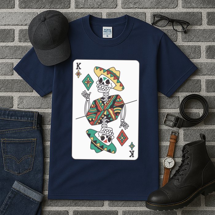 Mexican Skeleton King Card Tall T-Shirt