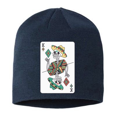 Mexican Skeleton King Card Sustainable Beanie