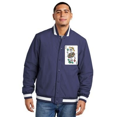 Mexican Skeleton King Card Insulated Varsity Jacket