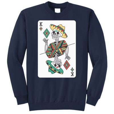 Mexican Skeleton King Card Tall Sweatshirt