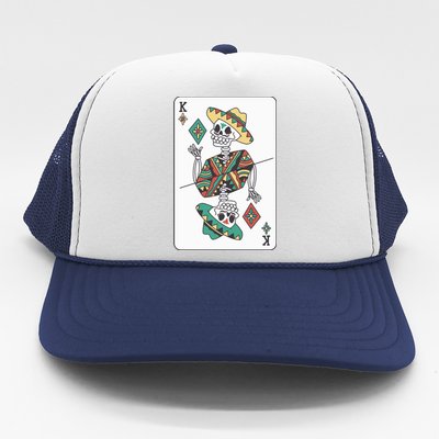 Mexican Skeleton King Card Trucker Hat