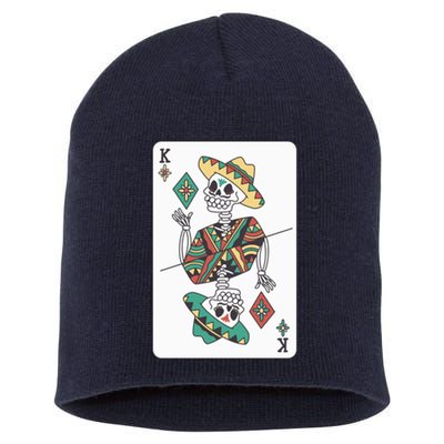 Mexican Skeleton King Card Short Acrylic Beanie