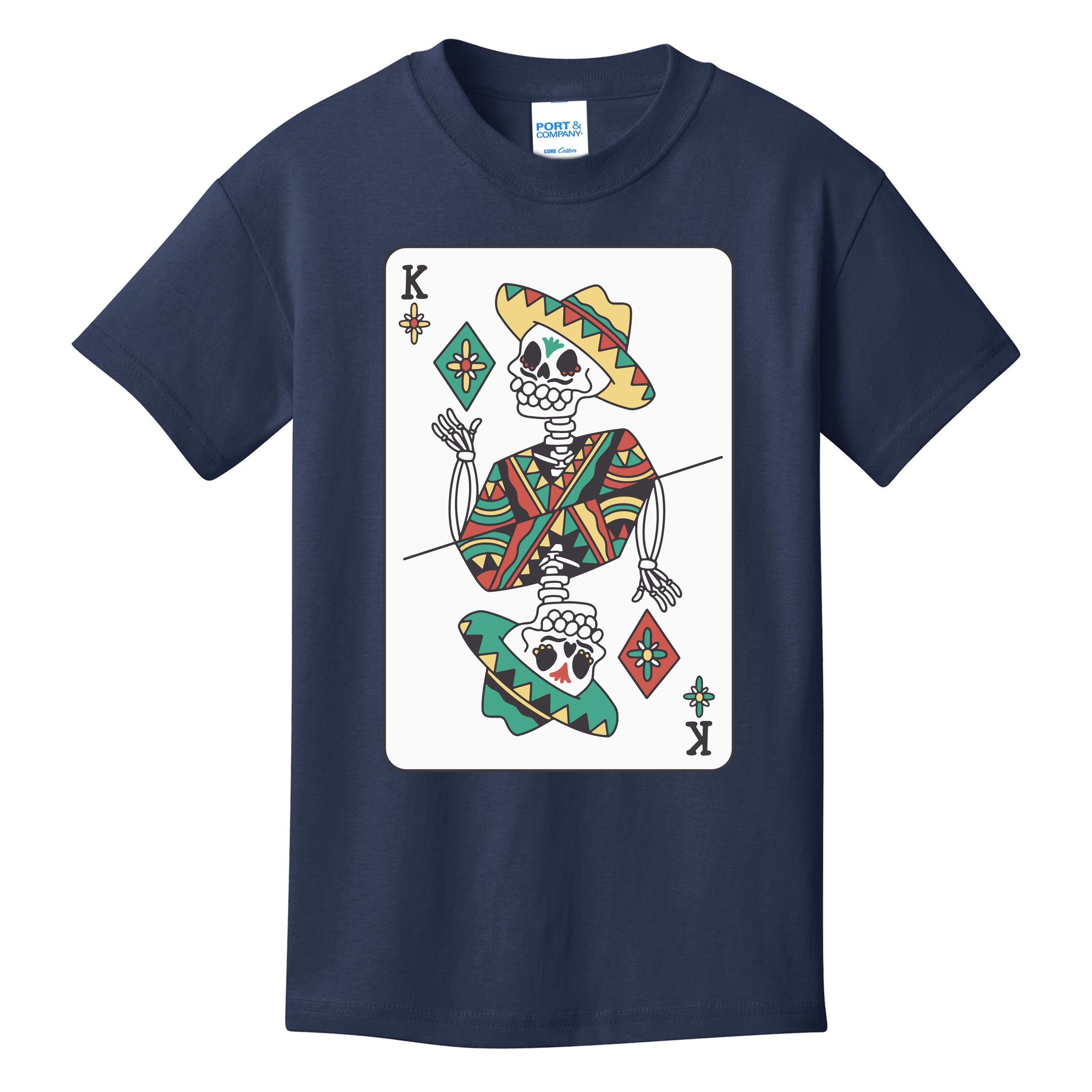 Mexican Skeleton King Card Kids T-Shirt