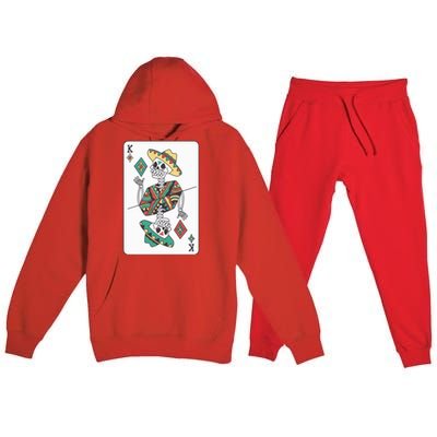 Mexican Skeleton King Card Premium Hooded Sweatsuit Set