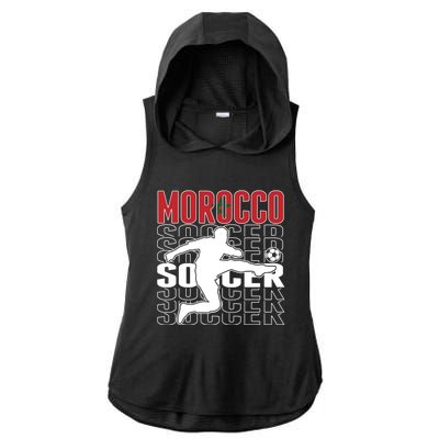 Morocco Soccer Lovers Jersey Cool Gift Proud Moroccan Football Fans Gift Ladies PosiCharge Tri-Blend Wicking Draft Hoodie Tank