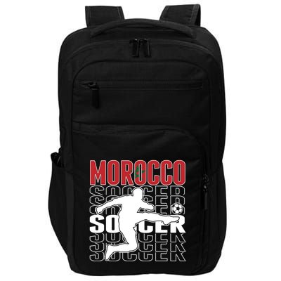 Morocco Soccer Lovers Jersey Cool Gift Proud Moroccan Football Fans Gift Impact Tech Backpack