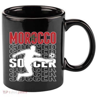 Morocco Soccer Lovers Jersey Cool Gift Proud Moroccan Football Fans Gift 11oz C Handle Ceramic Mug