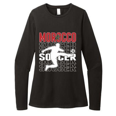 Morocco Soccer Lovers Jersey Cool Gift Proud Moroccan Football Fans Gift Womens CVC Long Sleeve Shirt