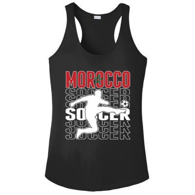 Morocco Soccer Lovers Jersey Cool Gift Proud Moroccan Football Fans Gift Ladies PosiCharge Competitor Racerback Tank