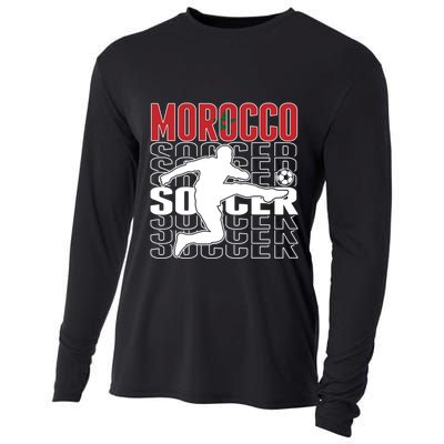 Morocco Soccer Lovers Jersey Cool Gift Proud Moroccan Football Fans Gift Cooling Performance Long Sleeve Crew