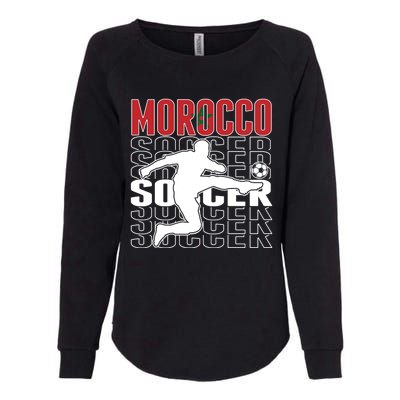 Morocco Soccer Lovers Jersey Cool Gift Proud Moroccan Football Fans Gift Womens California Wash Sweatshirt