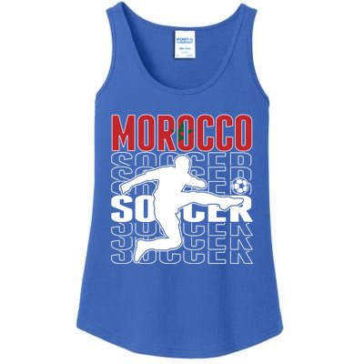 Morocco Soccer Lovers Jersey Cool Gift Proud Moroccan Football Fans Gift Ladies Essential Tank