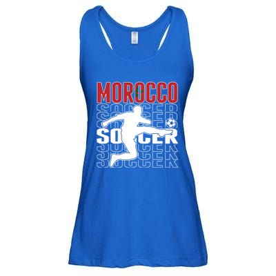 Morocco Soccer Lovers Jersey Cool Gift Proud Moroccan Football Fans Gift Ladies Essential Flowy Tank