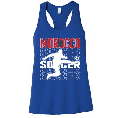 Morocco Soccer Lovers Jersey Cool Gift Proud Moroccan Football Fans Gift Women's Racerback Tank