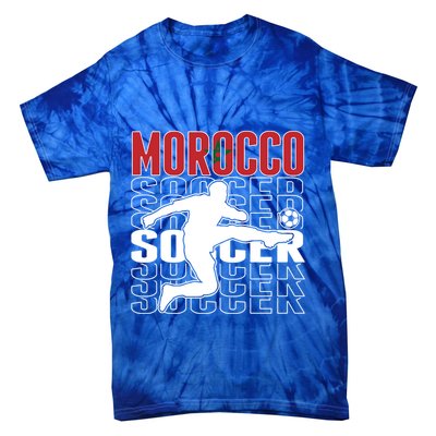 Morocco Soccer Lovers Jersey Cool Gift Proud Moroccan Football Fans Gift Tie-Dye T-Shirt