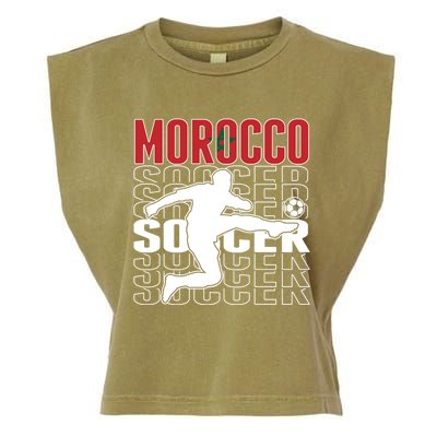 Morocco Soccer Lovers Jersey Cool Gift Proud Moroccan Football Fans Gift Garment-Dyed Women's Muscle Tee