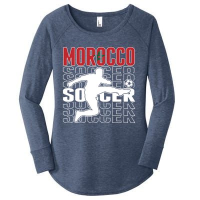 Morocco Soccer Lovers Jersey Cool Gift Proud Moroccan Football Fans Gift Women's Perfect Tri Tunic Long Sleeve Shirt