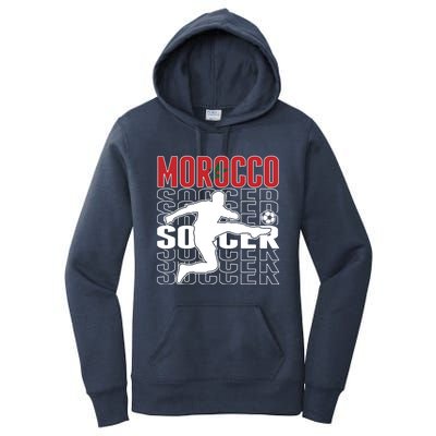 Morocco Soccer Lovers Jersey Cool Gift Proud Moroccan Football Fans Gift Women's Pullover Hoodie