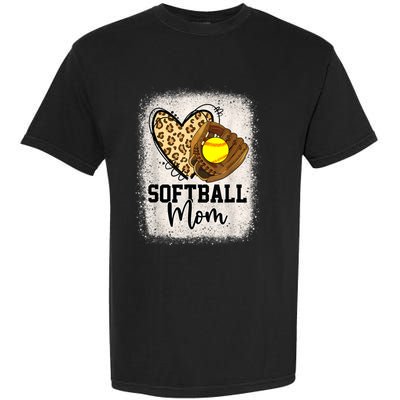 Mom Softball Leopard Softball Game Day Vibes Mothers Day Garment-Dyed Heavyweight T-Shirt