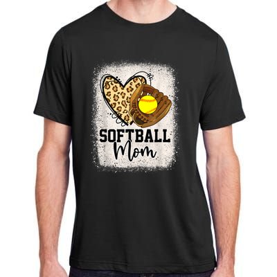 Mom Softball Leopard Softball Game Day Vibes Mothers Day Adult ChromaSoft Performance T-Shirt