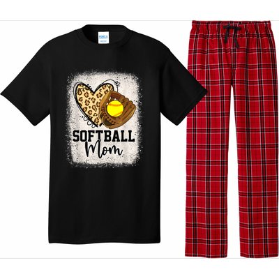 Mom Softball Leopard Softball Game Day Vibes Mothers Day Pajama Set