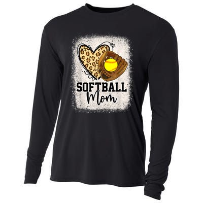 Mom Softball Leopard Softball Game Day Vibes Mothers Day Cooling Performance Long Sleeve Crew