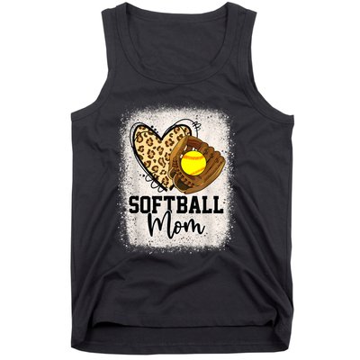 Mom Softball Leopard Softball Game Day Vibes Mothers Day Tank Top