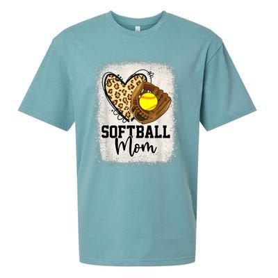 Mom Softball Leopard Softball Game Day Vibes Mothers Day Sueded Cloud Jersey T-Shirt