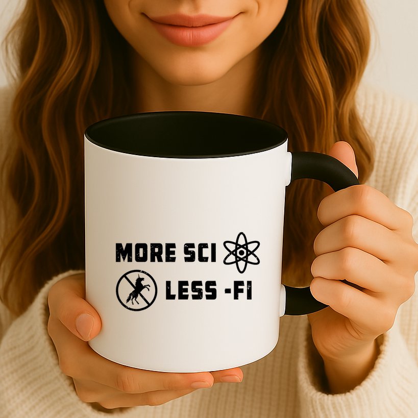 More Sci Less Fi Science Fiction Scifi Teacher Scientist Mug