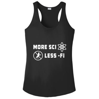 More Sci Less Fi Science Fiction Scifi Teacher Scientist Ladies PosiCharge Competitor Racerback Tank
