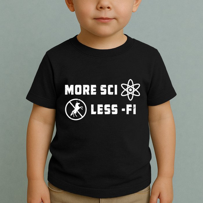 More Sci Less Fi Science Fiction Scifi Teacher Scientist Toddler T-Shirt