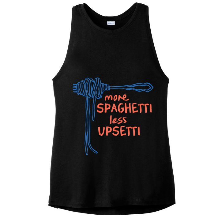 More Spaghetti Less Upsetti Ladies PosiCharge Tri-Blend Wicking Tank